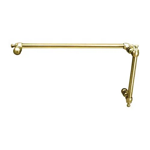 Polished Brass Colonial Style Combination 6" Pull Handle With 18" Towel Bar
