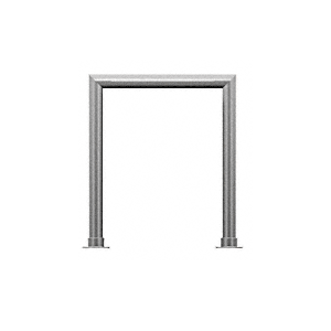 Brushed Stainless Elegant 145 Series 2" Tubing Glass On Top and Front Only Sneeze Guard