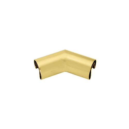 Satin Brass 2" Diameter 135 Degree Horizontal Corner for 1/2" or 5/8" Glass Cap Railing