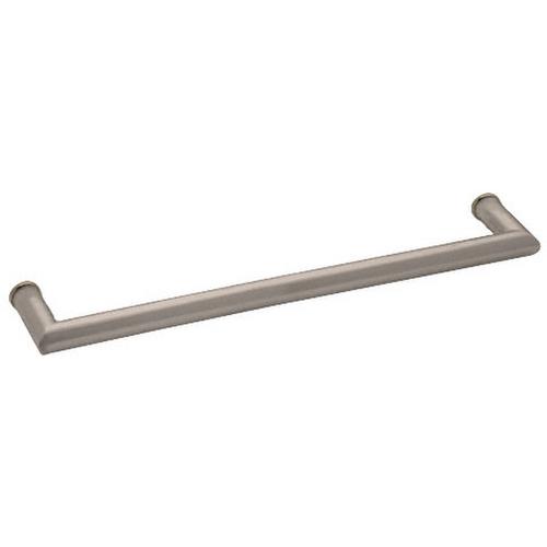 CRL MT24BN Brushed Nickel 24" MT Series Round Tubing Mitered Corner Single-Sided Towel Bar