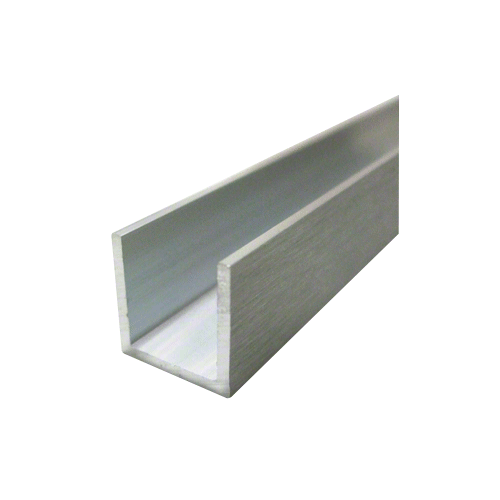 Aluminium U-Channel 20 x 20 mm, for 10 to 12 mm Glass, Chrome Plated
