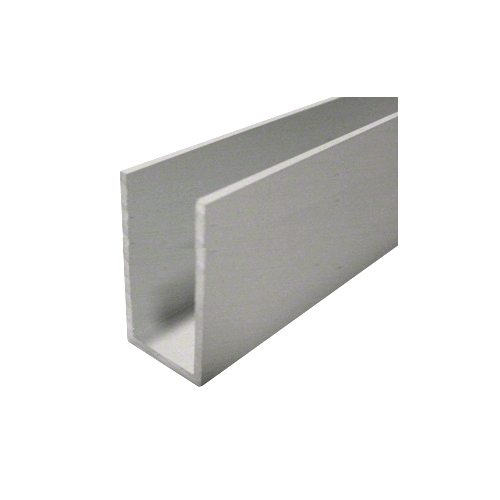Aluminium U-Channel 40 x 20 mm, for 10 to 12 mm Glass, Chrome Plated