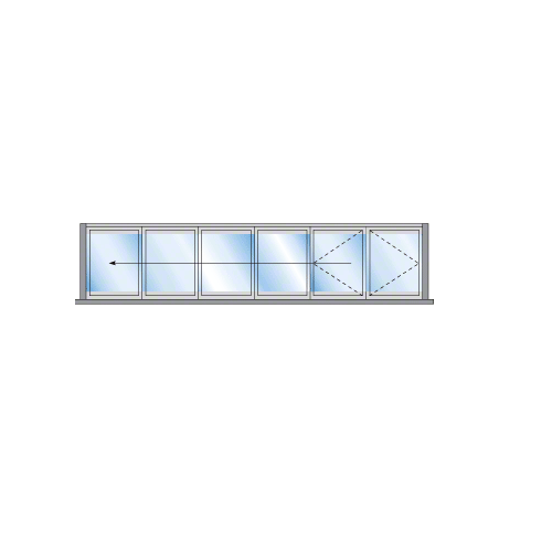 S55 Monterey Bi-Fold & Pivot 5+1 Left Hand Exterior Swing with Raised Sill and Exterior Lever Lock Black Powder Coat