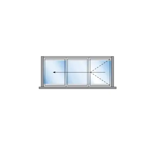 S55 Monterey Bi-Fold 3 Panel Left Hand Exterior Swing with Raised Sill and Exterior Lever Lock White Powder Coat