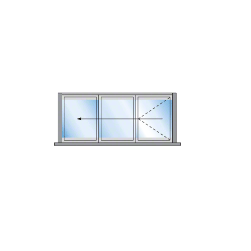 S55 Monterey Bi-Fold 3 Panel Left Hand Exterior Swing with Raised Sill and Exterior Lever Lock Wood Grain Powder Coat