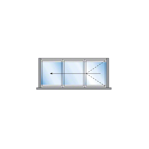 S55 Monterey Bi-Fold 3 Panel Left Hand Exterior Swing with Raised Sill White Powder Coat