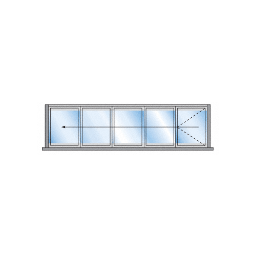 S55 Monterey Bi-Fold 5 Panel Left Hand Interior Swing with Raised Sill and Exterior Lever Lock Powder Painted