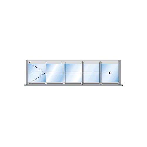 Bronze Anodized S55 Monterey Bi-Fold 5 Panel Right Hand Exterior Swing with Flush Sill and Exterior Lever Lock Bronze Anodized S55 Monterey Bi-Fold 5 Panel Right Hand Exterior Swing with Flush Sill and Exterior Lever Lock