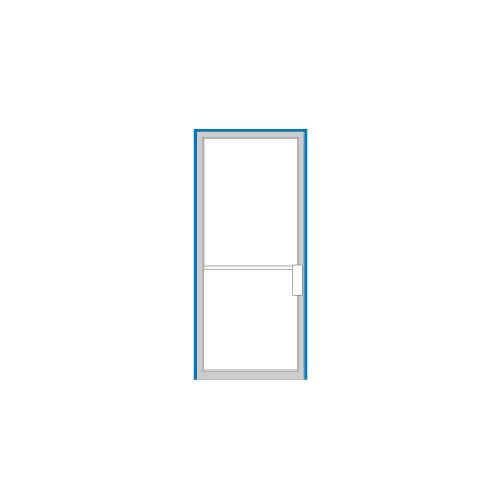 Clear Anodized 1-3/4" x 4-1/2" Up and Over Butt Hung Non Impact Frame for 36" x 84" Door Opening MS Lock Right Hand Swing Out