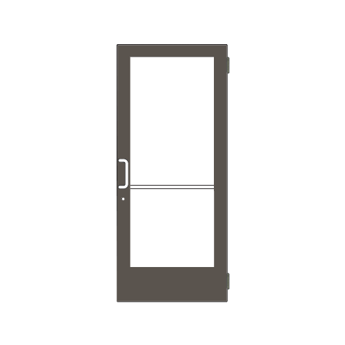 Bronze Black Anodized Custom Single Series 400 Medium Stile Butt Hinged Entrance Door for Overhead Concealed Door Closer