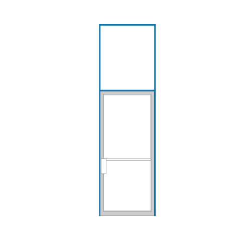 White KYNAR Paint NOA 1-3/4" x 4-1/2" Transom Frame for Left Hand Swing Out Single Door