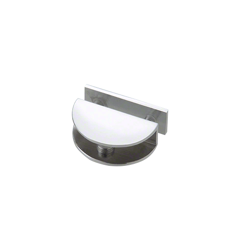 Satin Chrome Thru-Glass Rounded Shelf Clamp