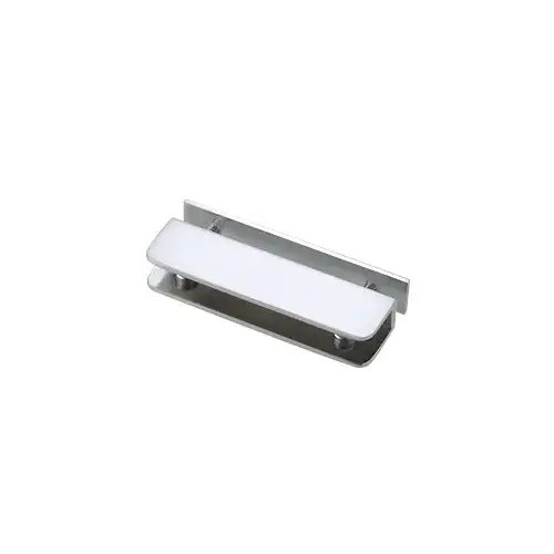 Satin Chrome Thru-Glass Rectangular Shelf Clamp