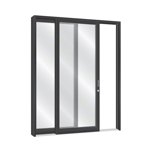 Series 2000 Black Anodized Blank Multi-Panel 48" x 96" Series 2000 Narrow Stile Sliding Entrance Door