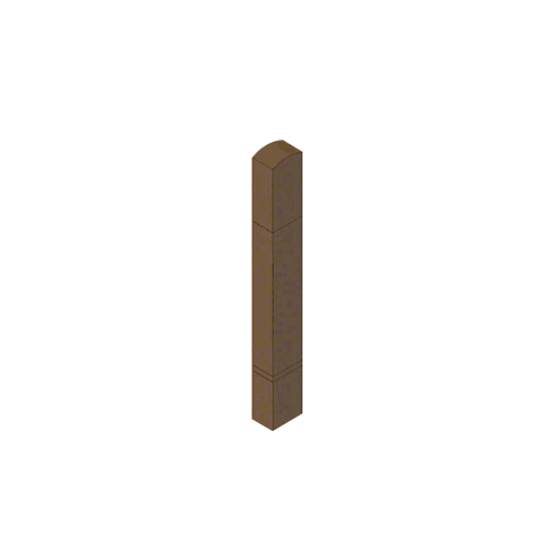 Bronze Bollard 6" x 4" Rectangular with Domed Top and Double Line Accents