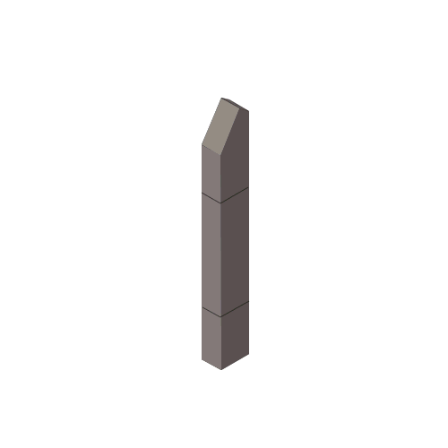 Bronze Bollard 6" x 4" Rectangular with Angled Top and Single Line Accents
