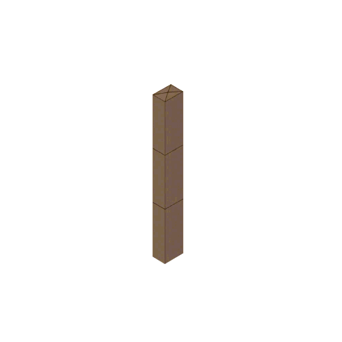Bronze Bollard 6" x 4" Rectangular with Raised Top and Single Line Accents