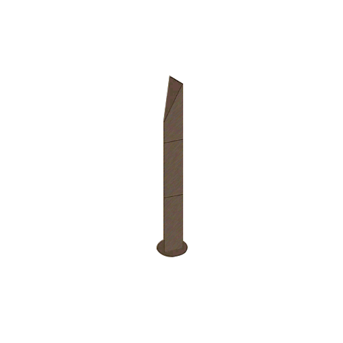 Brushed Bronze Bollard 4" x 4" Triangular with Angled Top and Single Line Accents