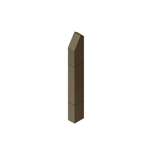 Brushed Bronze Bollard 6" x 4" Rectangular with Angled Top and Single Line Accents