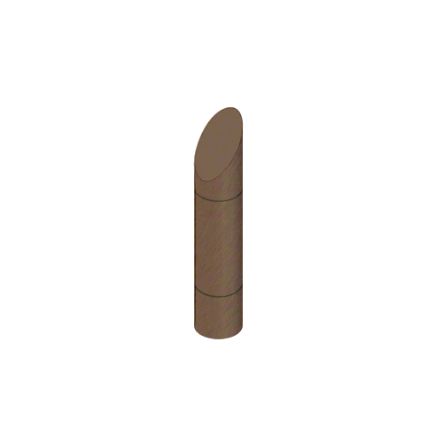 Brushed Bronze Bollard 9" Round with Angled Top and Single Line Accents
