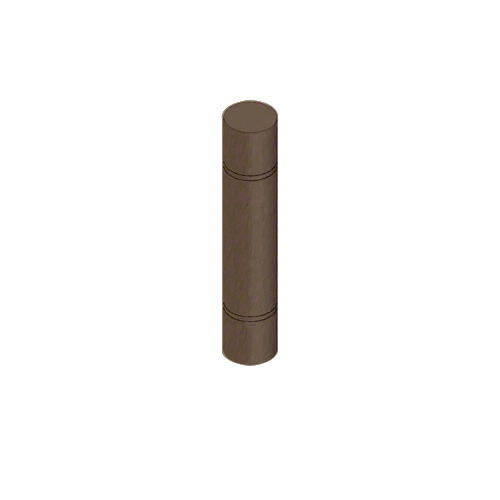 Brushed Bronze Bollard 9" Round with Flat Top and Double Line Accents