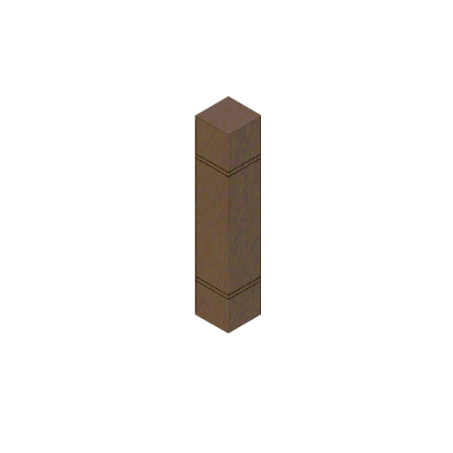 Brushed Bronze Bollard 9" Square with Flat Top and Double Line Accents