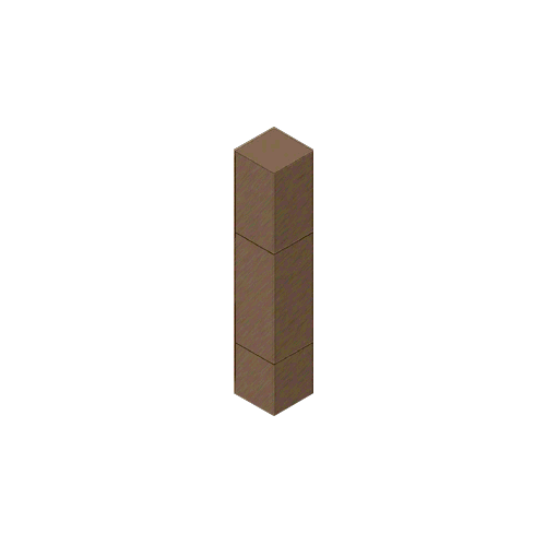 Brushed Bronze Bollard 9" Square with Flat Top and Single Line Accents
