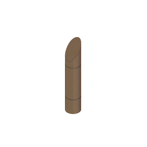 Bronze Bollard 9" Round with Angled Top and Single Line Accents
