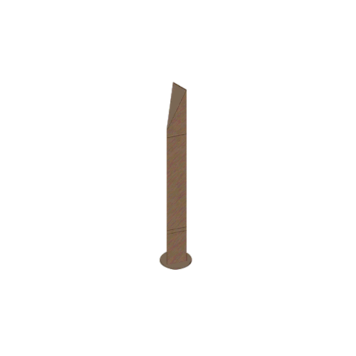 Brushed Bronze Bollard 4" x 4" Triangular with Angled Top and Double Line Accents