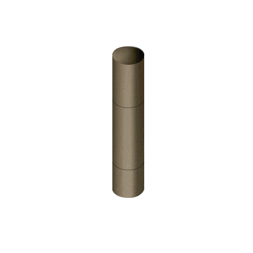 Brushed Bronze Bollard 9" Round with Domed Top and Single Line Accents