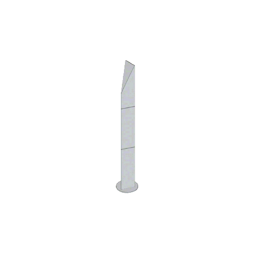 Stainless Steel Bollard 4" x 4" Triangular with Angled Top and Single Line Accents