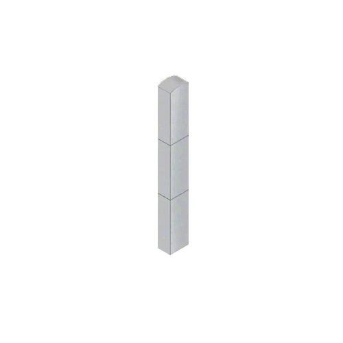 Stainless Steel Bollard 6" x 4" Rectangular with Domed Top and Single Line Accents