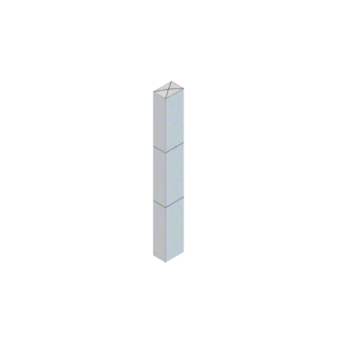Stainless Steel Bollard 6" x 4" Rectangular with Raised Top and Single Line Accents