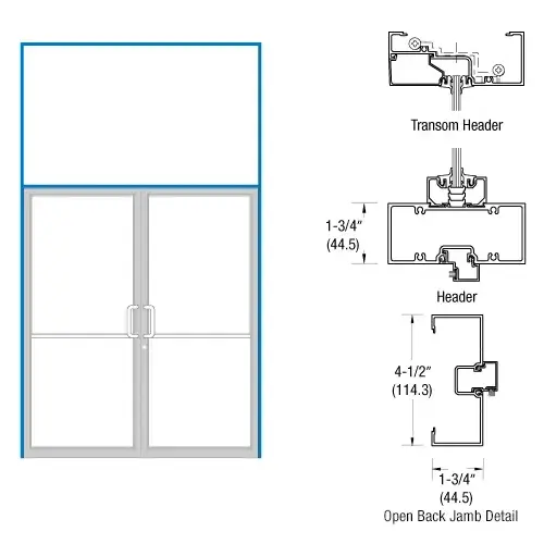 CRL-U.S. Aluminum 0B62871 Custom Sized and Custom KYNAR Paint Series 450 Open Back Gear Hinge Transom Frame Complete (2FT)