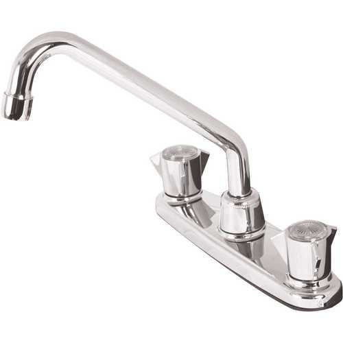 Classic Series 2-Handle Standard Kitchen Faucet Less Side Spray in Chrome