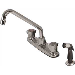 Sayco S819 Classic Series 2-Handle Standard Kitchen Faucet with Side Spray in Chrome