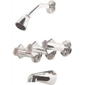 Sayco S308 Classic Series 1-Spray Showerhead Face 3 in. Fixed Round Showerhead with Valve in Chrome