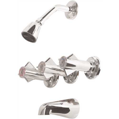 Classic Series 1-Spray Showerhead Face 3 in. Fixed Round Showerhead with Valve in Chrome