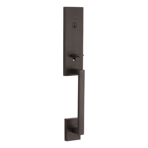 Single Cylinder Vancouver Exterior Handleset with SmartKey with RCAL Latch and RCS Strike Venetian Bronze Finish