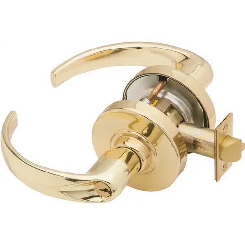 ND Series Bright Brass Entrance/Office Function Door Lever