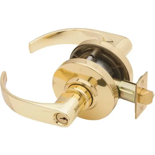 AL Series Bright Brass Entrance Function Door Lever