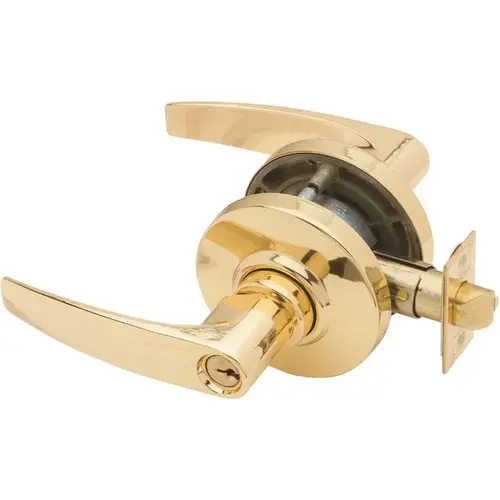 AL Series Bright Brass Entrance/Office Function Door Lever