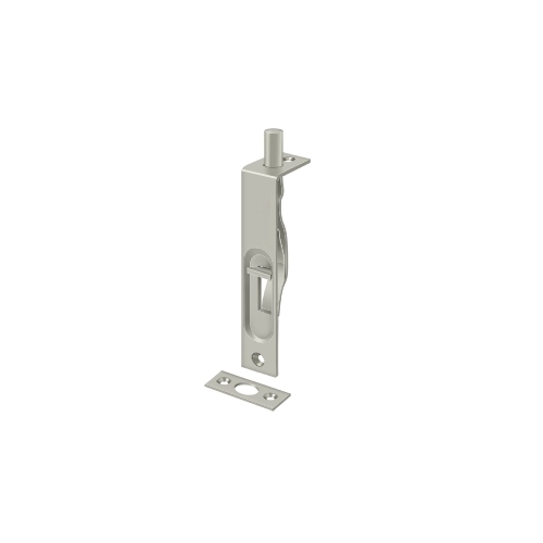 4" Length Flush Door Bolt Square Corner Satin Nickel - pack of 10