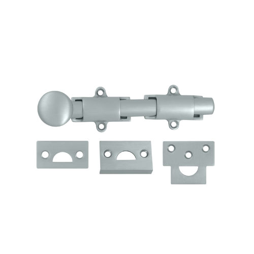 6" Length Heavy Duty Extra Security Surface Bolt Satin Chrome