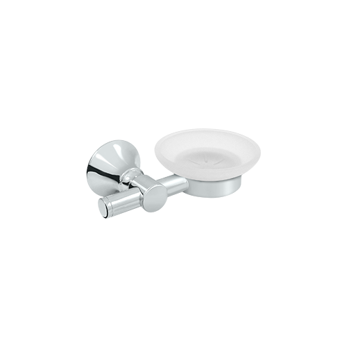 Deltana 88SD-26 4-3/8" Diameter 88 Series Frosted Glass Soap Dish Polished Chrome