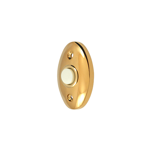 2-3/8" Height X 1-5/8" Width Standard Oval Bell Button Lifetime Polished Brass