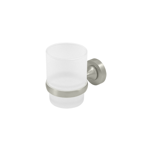 3-3/4" Height Nobe Series Frosted Glass Tumbler Set Satin Nickel