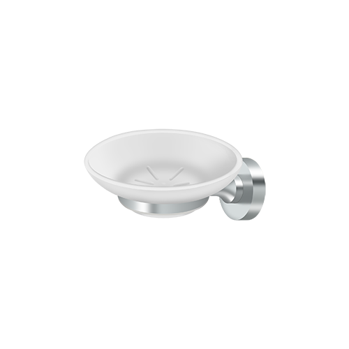 Deltana BBN2012-26 Nobe Series Frosted Glass Soap Dish Polished Chrome