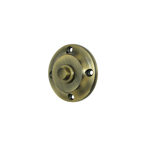 2-1/4" Diameter Round Contemporary Bell Button Antique Brass