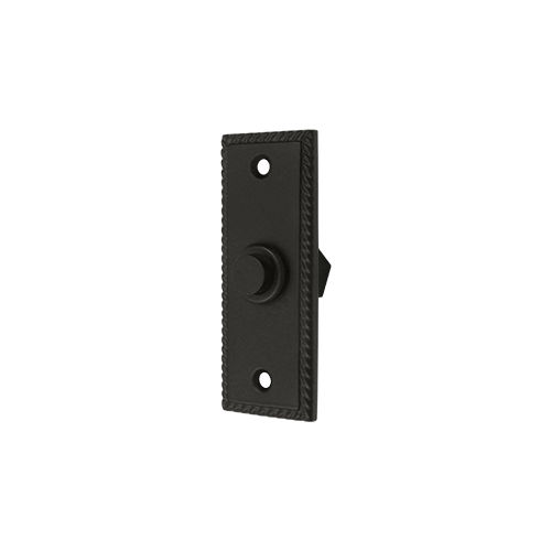 3-1/4" Height X 1-1/4" Width Contemporary Rectangular Bell Button With Rope Oil Rubbed Bronze